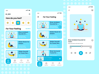 Meditation App calm design mindful mobile app mobile app design
