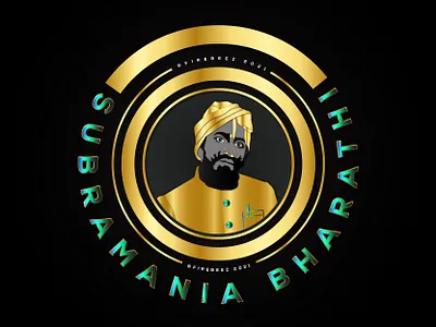 Bharathiyar Birthday poster Gradient illustration art bharathi bharathiyar blackonewhitegk firebeez illustration illustrator subramaniyabharathiyar