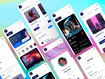 NFT Marketplace | Mobile UI app application blockchain cool nft design defi foundation metamask mobile nft nft design nft marketplace nft mobile opensea web3 website