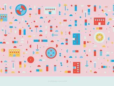 Playing around with shapes and colors, sizes and spacing collage design geometric shapes