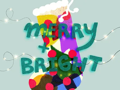 Merry + Bright design graphic graphic design illustration