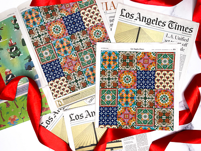 Los Angeles Times Holiday Edition by Maggie Enterrios botanical california floral illustration packaging pattern surface design tiles typography