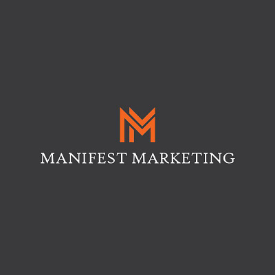 Logo Manifest Marketing black branding dark financial graphic design logo manifest marketing minimalis orange unik