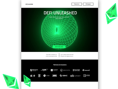 Website banner for DeFi company 3d 3dart animation branding c4d crypto defi design motion graphics nft ui webdesign website