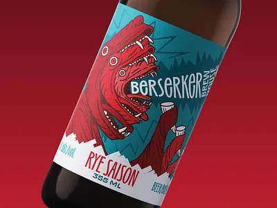 Berserker Brew House Bears beer beer label berserker craft beer illustration