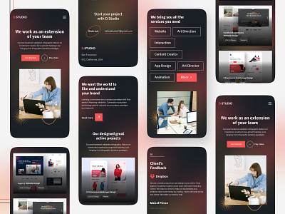DStudio- Mobile Responsive agency app clean ui company design design trend e commarce home page landing page minimal mobile popular shot responsive studio ui ui ux uidesign ux web website