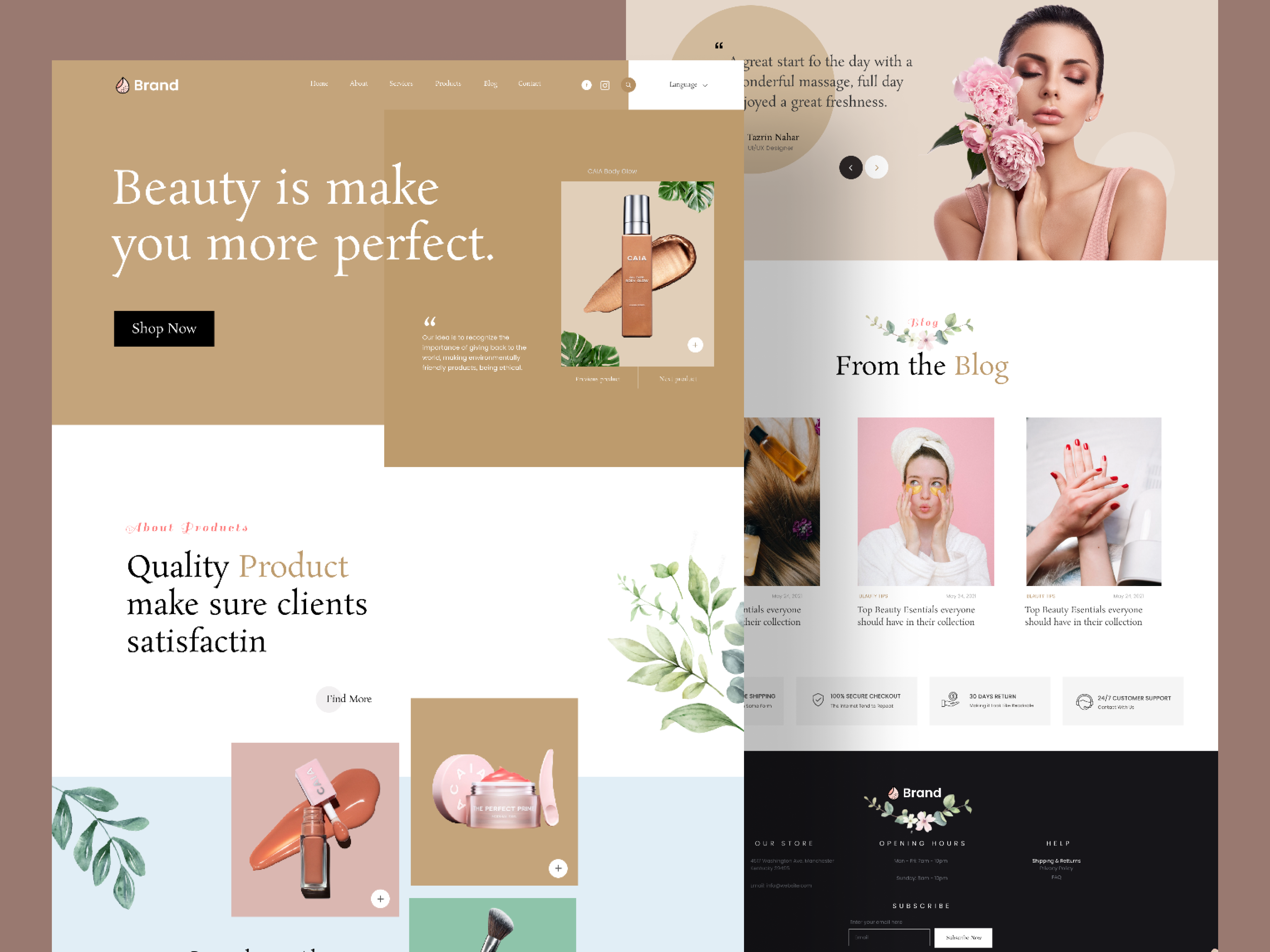 Example of Cosmetics Website Design