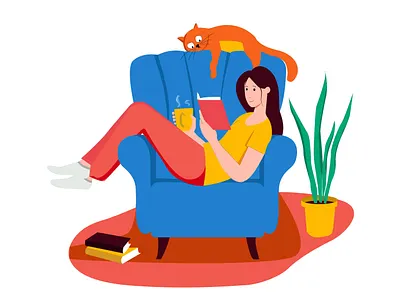 Chilling in the afternoon with her favorite things :) advertising design graphic design illustration illustrator photoshop portrait vector