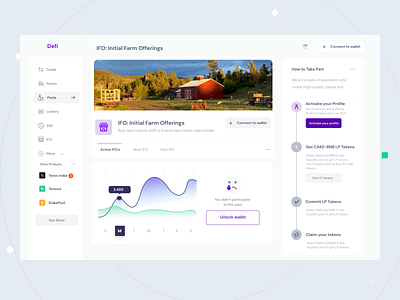 Defi dashboard ui blockchain clean conceptual crypto crypto farming dashboard defi defi dashboard defi farms farming ifo light minimal modern plenty tezos