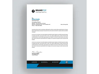 Creative corporate Letterhead Template design orange