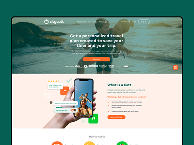 Citycatt: Website & logo reveal adobe xd animation banner branding citycatt clean ui design figma icons identity illustration logo motion graphics travel ui ux website