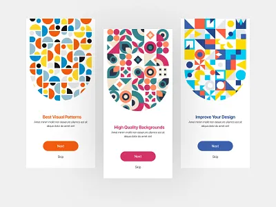 Onboarding Design Screens appdesign branding concept creative design figma illustration landing page logo onboarding pattern ui vector