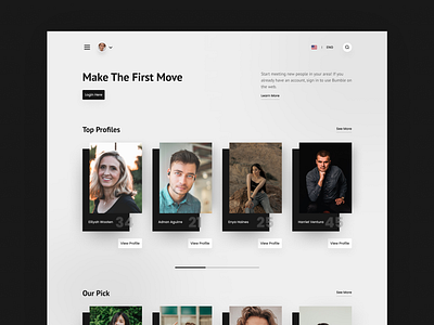 Profiles Page Web Ver. | Quick UI Design brand branding css design ecommerce ecommerce website html logo minimal typography ui ui design user interface design ux ux design web web app web design website website design