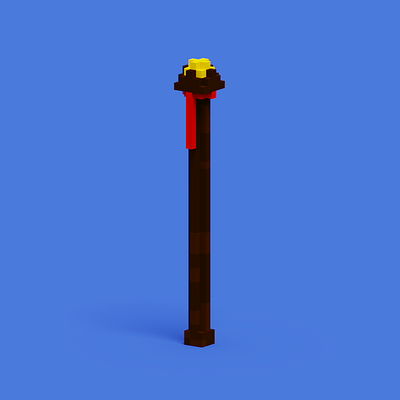 Magic wand - Yello Glowing Gem illustration nft sandbox vector voxel voxel art