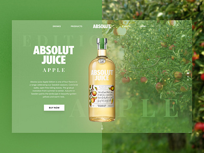 Absolut Vodka Juice Concept absolut absolut vodka alcohol animation bottle design figma graphic design slide ui uiux vodka webdesign