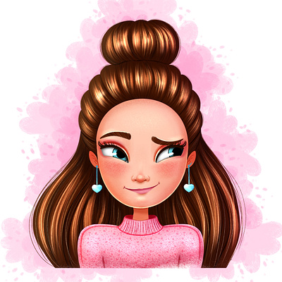 Cute Girl character face girl illustration portrait portraits
