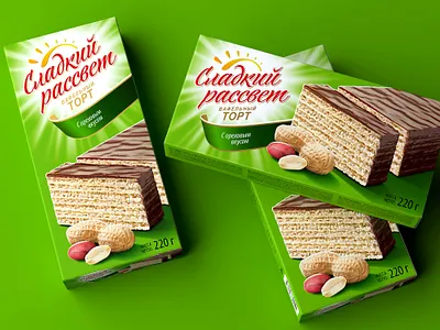 КLUK-WOW — candy with berries box brand cake cardboard box chocolate dessert food logo package package design trademark waffle cake waffles