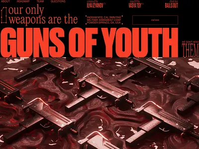 Guns of youth 3d animation branding graphic design guns motion graphics typography ui