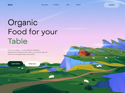 Farm House - Web design with illustration branding cook food delivery service food illustration fresh fruit green header healthy homepage illustration interface kitchen modern restaurant service startup vector vegetable web