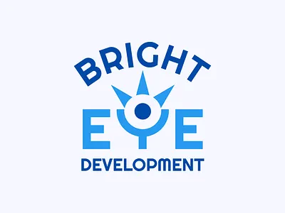 Bright Eye Development branding combination mark design eye graphic design icon illustration light color logo logo mark minimal visual identity wordmark