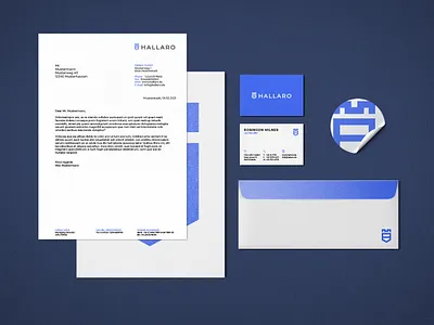 Brand Design Hallaro brand brand design branding business card corporate design creative creativity design designer envelope graphic design letterhead logo minimal modern stationery sticker typography