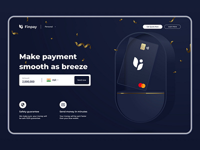 Finpay - Finance App Landing Page app capital creative creative design design finance financial website finpay illustration logo micro interaction money money transfer online payment ui uiux user experience user. interface userinterface website design