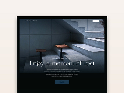 Slow life & minimalist chalet - Hero - Webdesign alps branding chalet hero landingpage minimalist mountain slowlife uidesign uxdesign webdesign