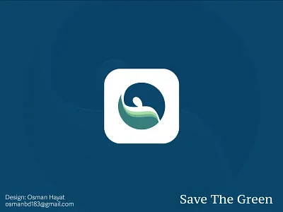 Save The Green app icon branding clean logo green logo hand icon logo designer logoconcept natural logo save logo tree web icon