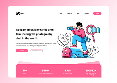 Landing Page for a Photography Club brand identity branding design graphic design illustration landing landing page design landingpage sign up ui user experience user interface web web design webdesign