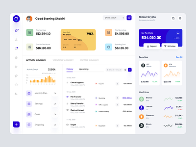 Finance management app dashboard admin admin interface admin panel admin theme admin ui card dahsboard dashboard dashbroad finance graphs interface list view sidebare ui uiux user user dashboard