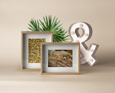 Glitter Photos in Frame Mockup branding design glitter photography photoshop