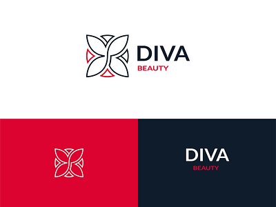 DIVA beauty. Logo design. attractiveness beauty butterfly design elegance eyebrows femininity flower graphic design hairdo health icons identity logo logotype luxury makeup manicure modernity shampoo