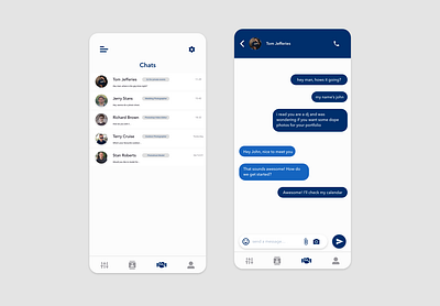 Broco App ui - chat screens adobexd app design chat connect instagram link linkedin message