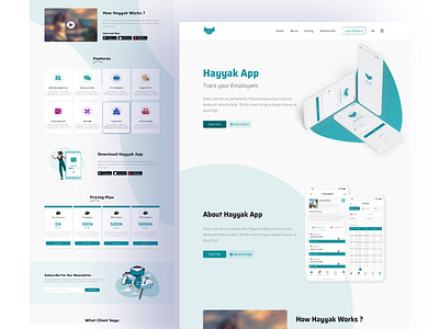 Landing Page for Hayyak App design illustration logo ui uidesign ux ux ui ux design uxdesign uxui