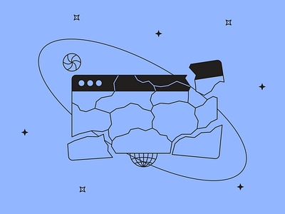 Rrror illustration from Tokyo Illustrations 2.0 ⛩ 404 design digital error illustration kapustin linear outline problem tokyo vector