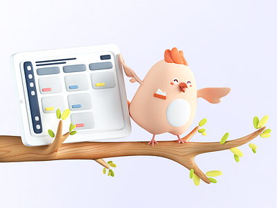 Dashboard Bird 3d blender character dashboard illustration octane project