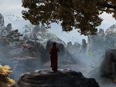 Temple of monks 3d adobe adobe indesign animation art branding design editing graphic design graphic designer illustration logo manipulation manipulation photo motion graphics photoediting ui