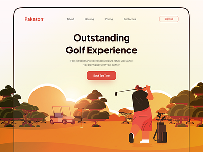 Pakaton - Golf Website app illustration banner golf header header banner hero hero image illustration home page illustration illustration illustration trend landing page illustration landingpage illustration ui illustration website illustration