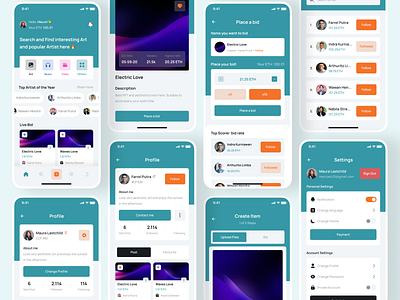 Fargoy - NFT Marketplace kits for mobile app clean crypto design eth ethereum fintech flat light mode marketplace mobile nft nft app store ui ui design ui8 uiux ux ux design