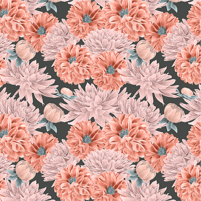 Summer Floral - Dahlia Collection botanical botanicalillustration dahlia fabric feminine floral floralart garden greetingcards homedecor illustration kitchenware repeatpattern surfacepatterndesign wallart wallpaper