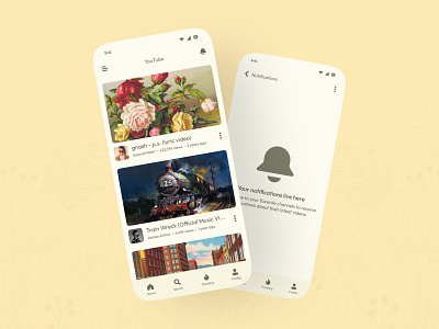 YouTube Redesign empty state home screen kawaii minimal monochrome music player music player ui notifications paintings redesign salmanwap songs video youtube