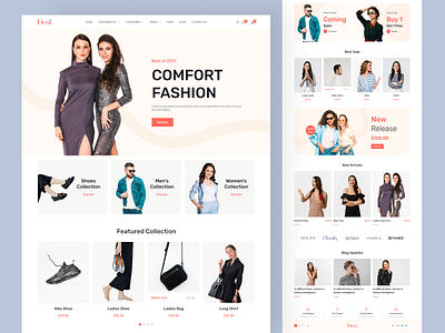 Fashion Store E-commerce Website branding clean clothing dress e commerce e commerce website fashion landing page design men fashion minimal online shopping shoe store shopping style trendy ui design uiux website design winter women fashion