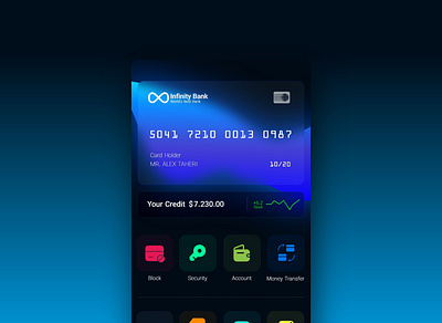 Finance mobile app bank banking black ui blur card dark dark mode designiran finance glass glass card gradiant gradient money persian ui