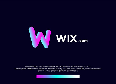 Gradient Wix logo 3d branding clean colorful logo creative design ecommerce gradient logo design graphic design illustration logo logo design minimal minimalist modern technology vintage