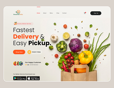 Grocery shop Website UI app designer ecommerce ecommerce website food delivery wbsite grocery grocery app grocery delivery website grocery website homepage landing page online shop website product design product dsigner resturent website tazrin uiux designer website designer