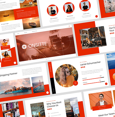 Onsitte – Logistics PowerPoint Template transport