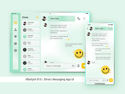 #DailyUI 013 :: Direct Messaging App UI adobe xd chat ui daily ui 013 dailyui dailyui 013 day 013 dm ui direct messaging ui dm app ui dm ui figma figma design illustration messaging app ui sms ui ui ui design ux ux design whatsapp ui whatsapp ui design