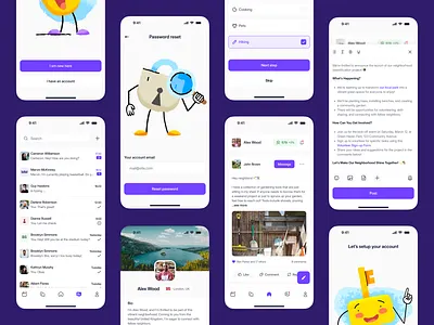 Social media application UI app design ui