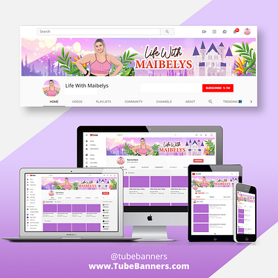 Personal Vlog YouTube Banner banner banners channel art design female vlog vloggers youtube