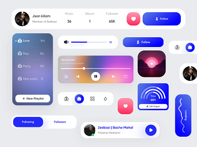 Ui Components | Light Parts app components buttons carts components dashboard design design components design system dropdown field kit menu mobile music app music components tabs ui ui components ui design ui kit